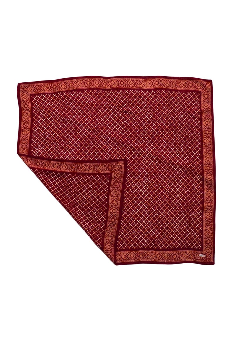 Oversized Hand Dyed Batik Bandana, Alternate, color, Crimson Cross