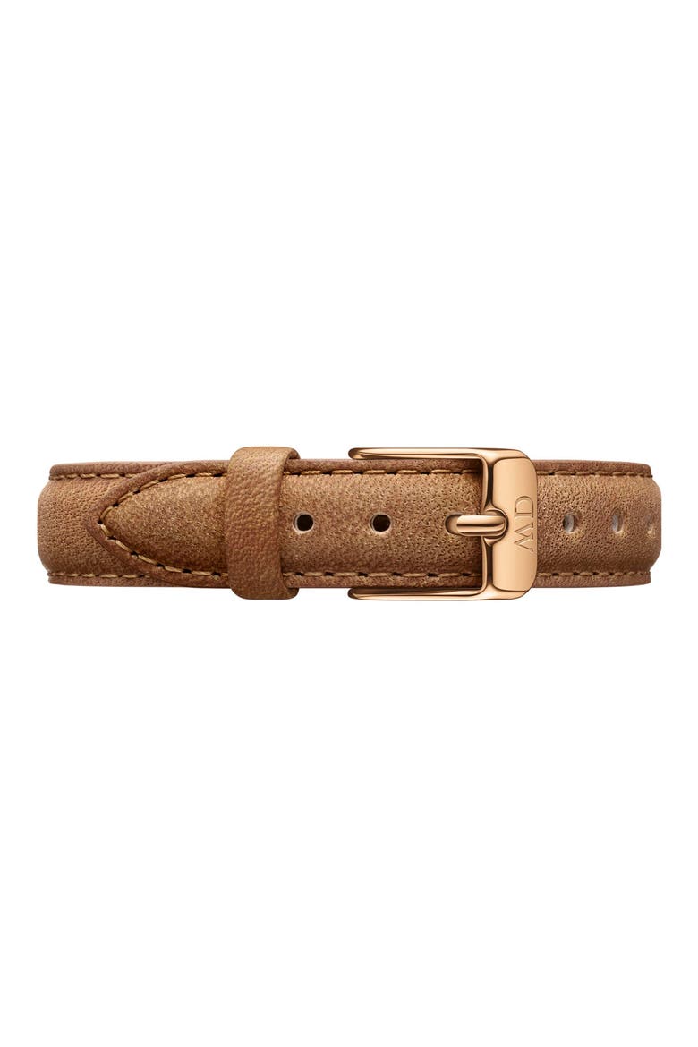 Classic Petite Leather Strap Watch, 28mm, Alternate, color, LIGHT BROWN/ WHITE/ ROSE GOLD