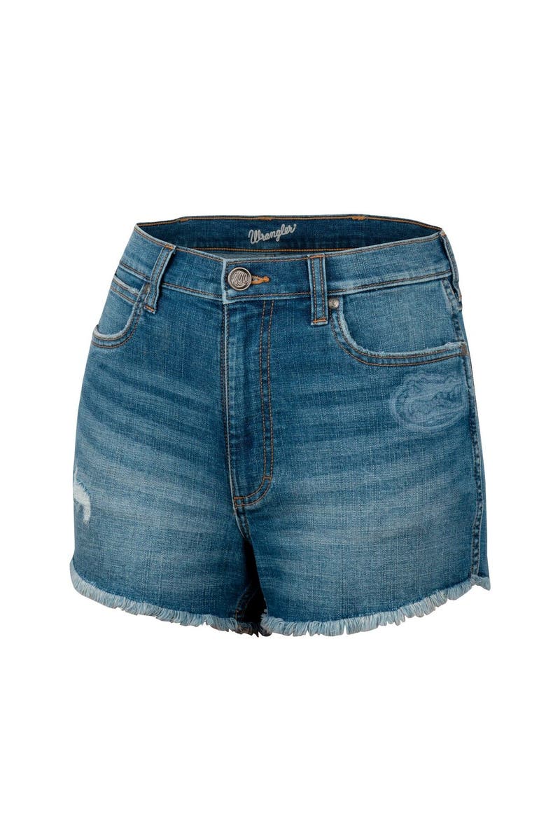 COLOSSEUM X WRANGLER Women's Colosseum x Wrangler Blue Florida Gators Retro High Rise Cut-Off Shorts, Alternate, color, 