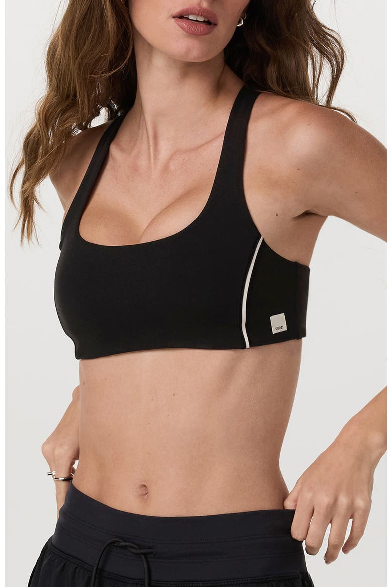 Daily Piped Sports Bra, Alternate, color, BLACK