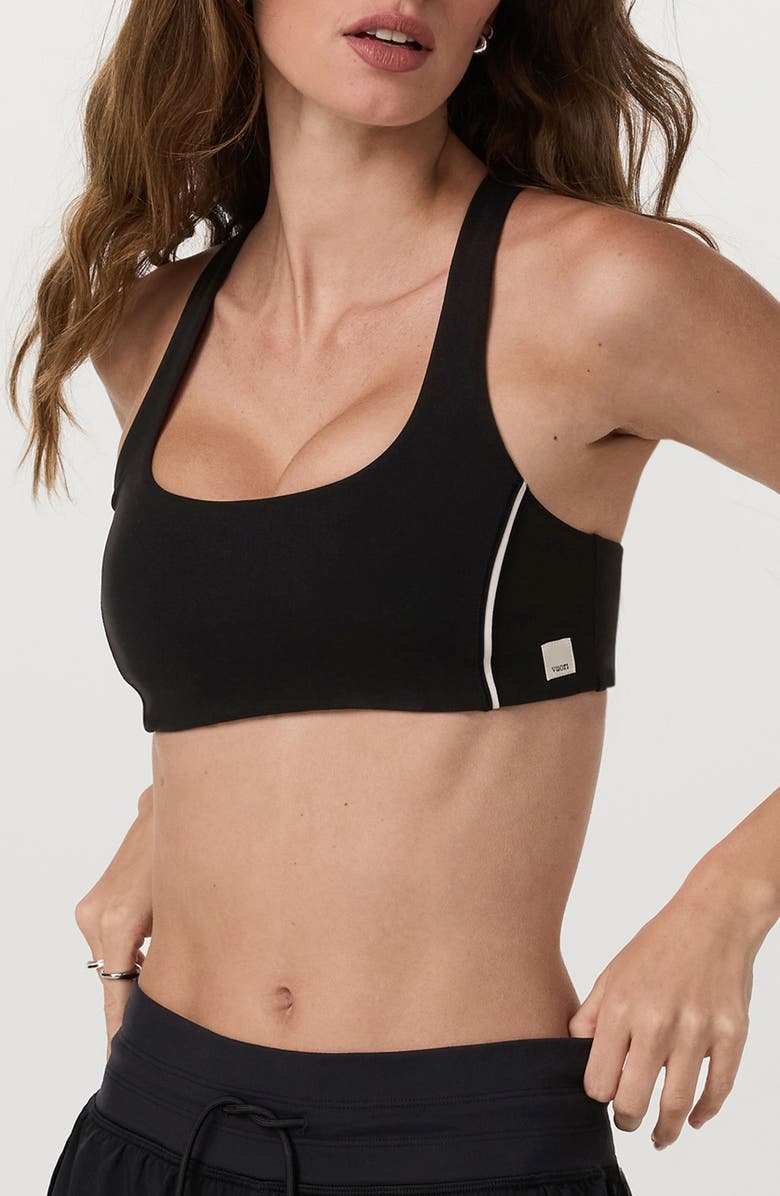 Vuori Daily Piped Sports Bra, Alternate, color, Black
