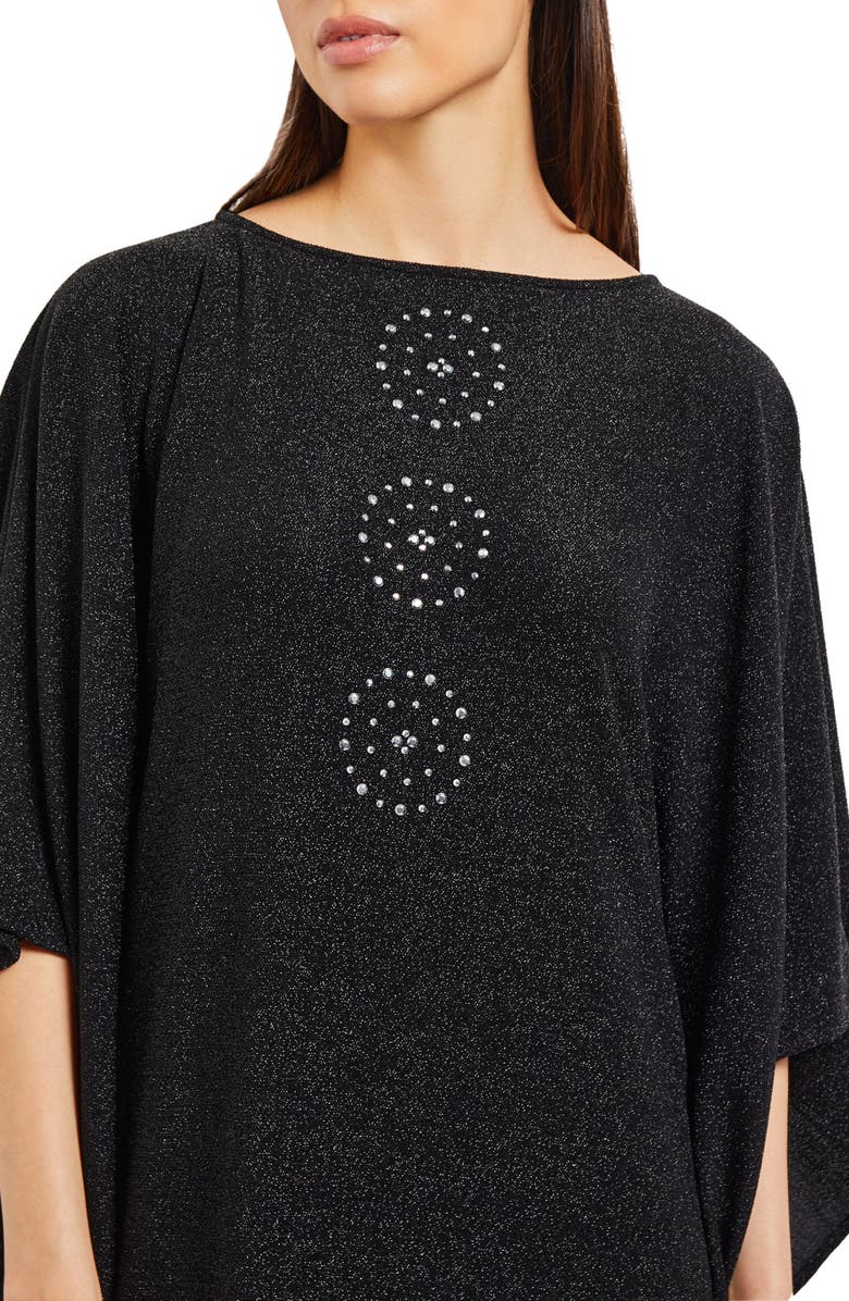 Misook Studded Cape Sweater Dress, Alternate, color, 