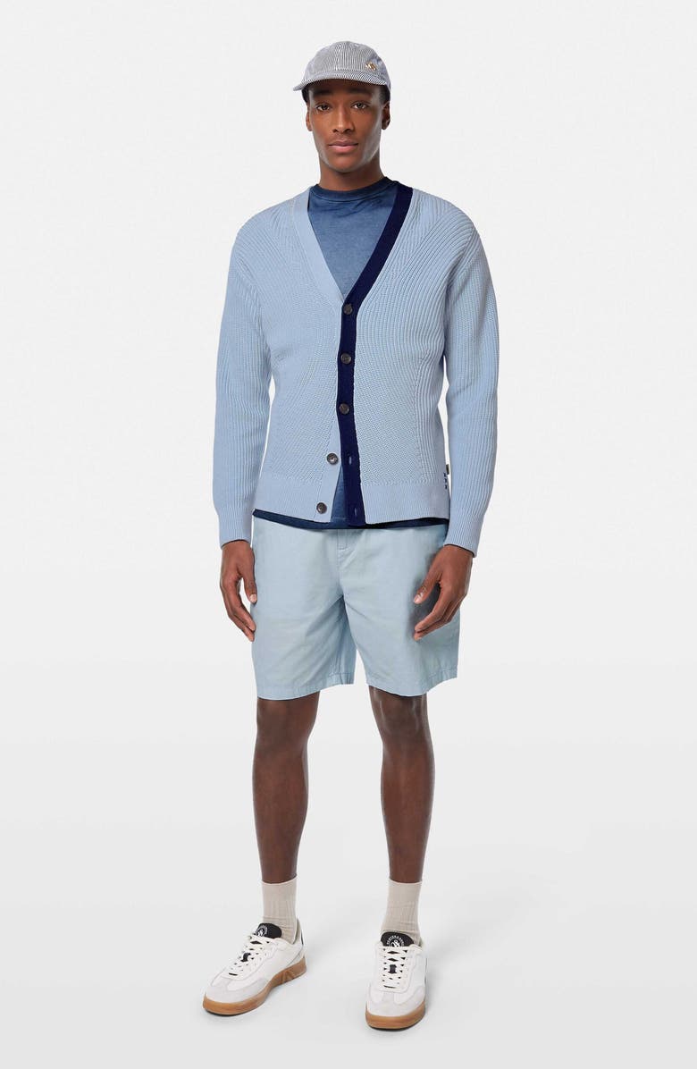 Scotch & Soda Structured Dropped Shoulder Cotton Cardigan, Alternate, color, Shirting Blue