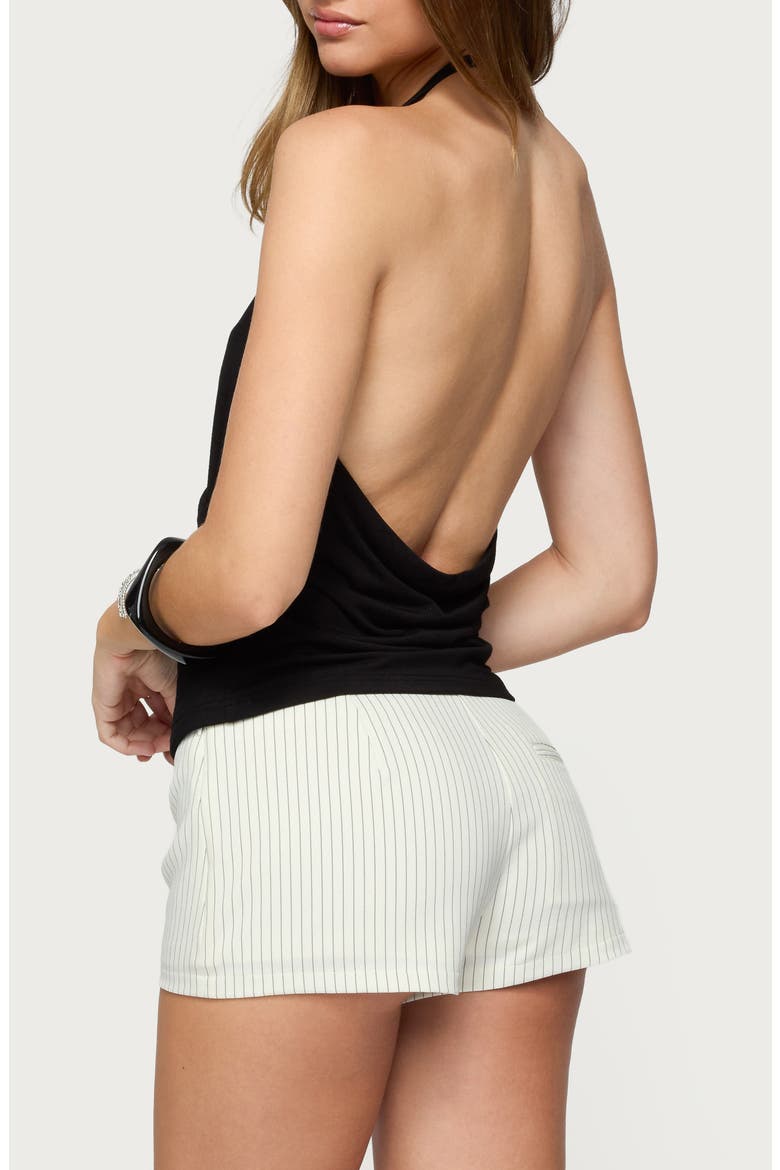 Carmel Open Back Halter Top, Alternate, color, BLACK