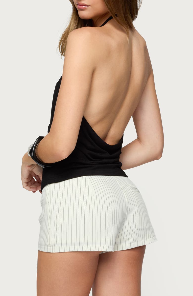 EDIKTED Carmel Open Back Halter Top, Alternate, color, Black