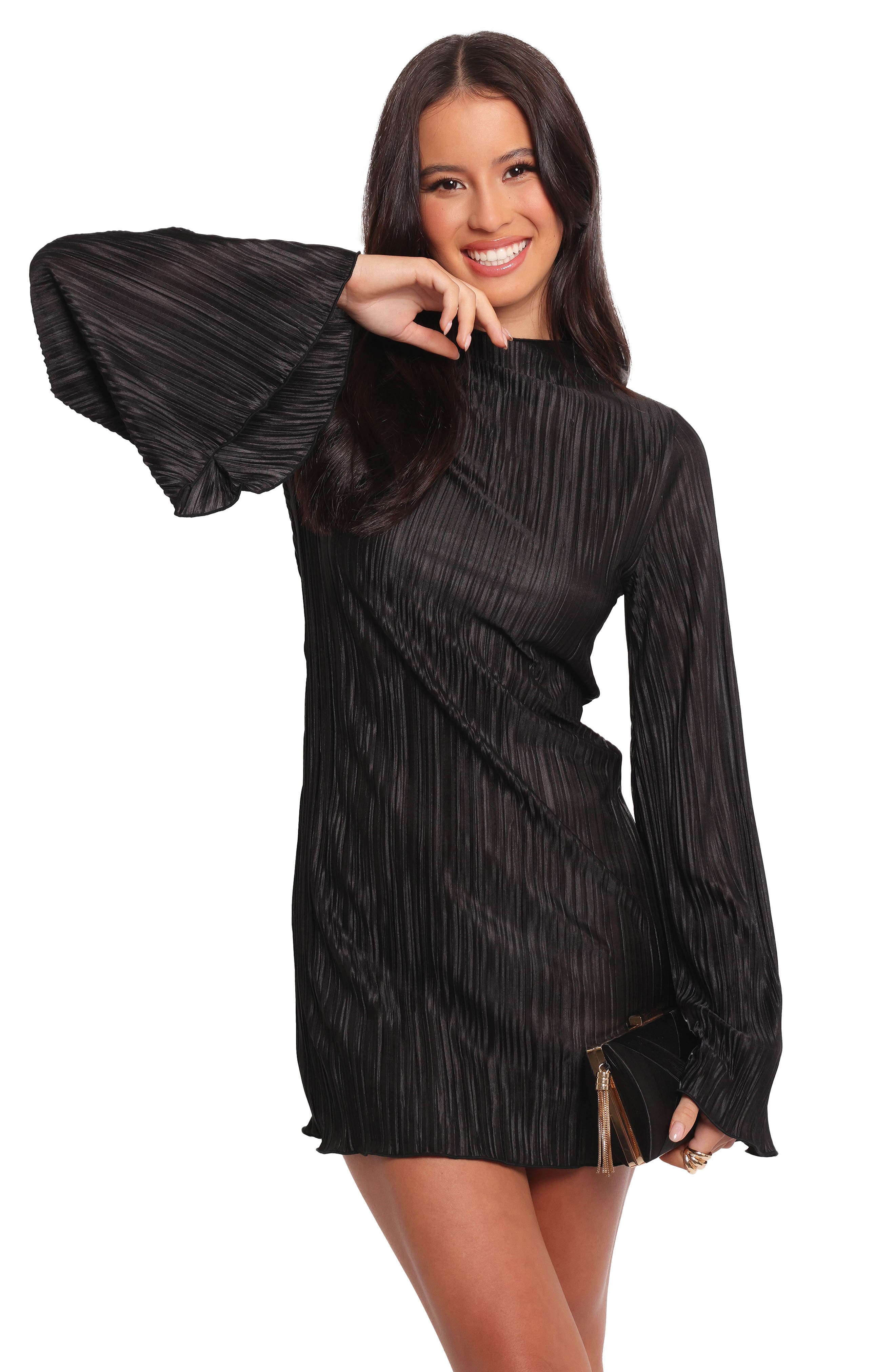 Cerise Long Sleeve Minidress - image 2