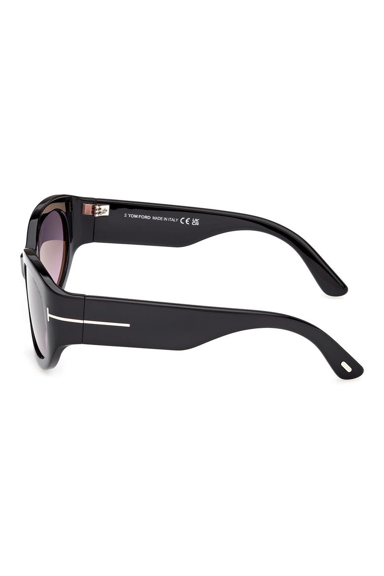 Arizona 53mm Gradient Rectangular Sunglasses, Alternate, color, BLACK / SMOKE TO PURPLE LENS