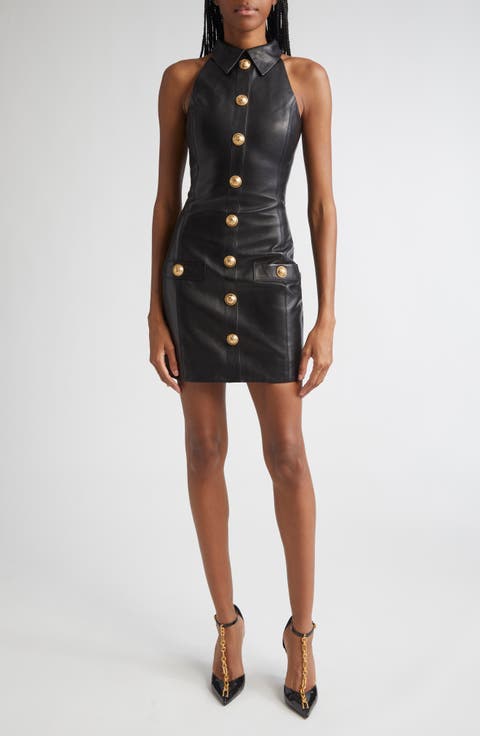 ワンピース Balmain Mini Abito Scollo V BALMAIN ベルベット ミニワンピース 装飾付き | NET-A-PORTER