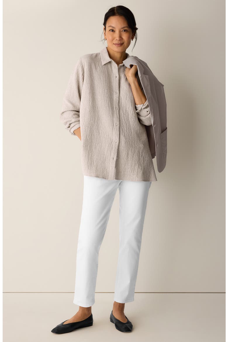 Classic Collar Stretch Organic Cotton Button-Up Shirt, Alternate, color, DOVE