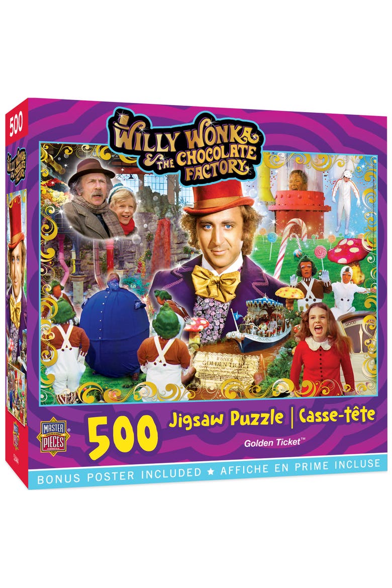 Willy Wonka Golden Ticket 500pc Puzzle, Main, color, Multicolor