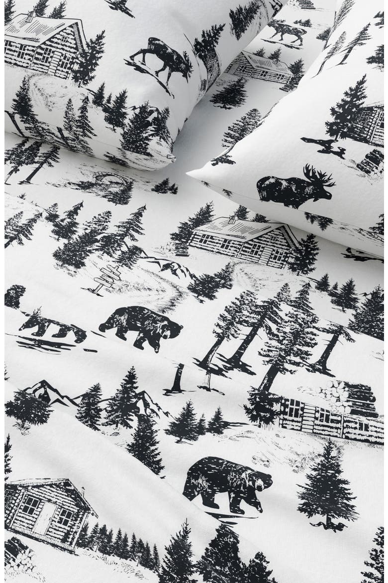 Turkish Cotton Flannel Lodge Sheet Set, Alternate, color, DECEMBER FROST