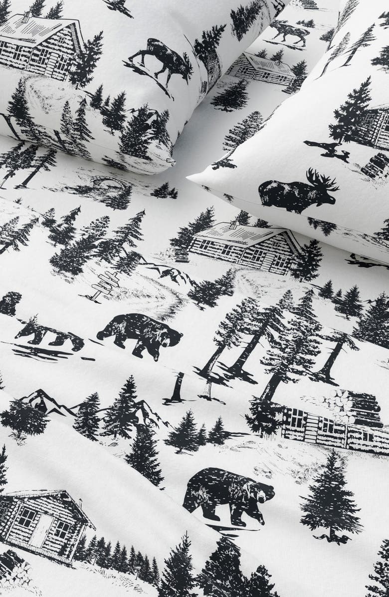 Woven & Weft Turkish Cotton Flannel Lodge Sheet Set, Alternate, color, December Frost