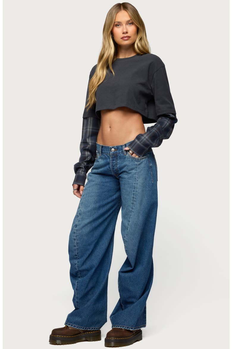 Maiah Low Rise Barrel Jeans, Alternate, color, BLUE-WASHED