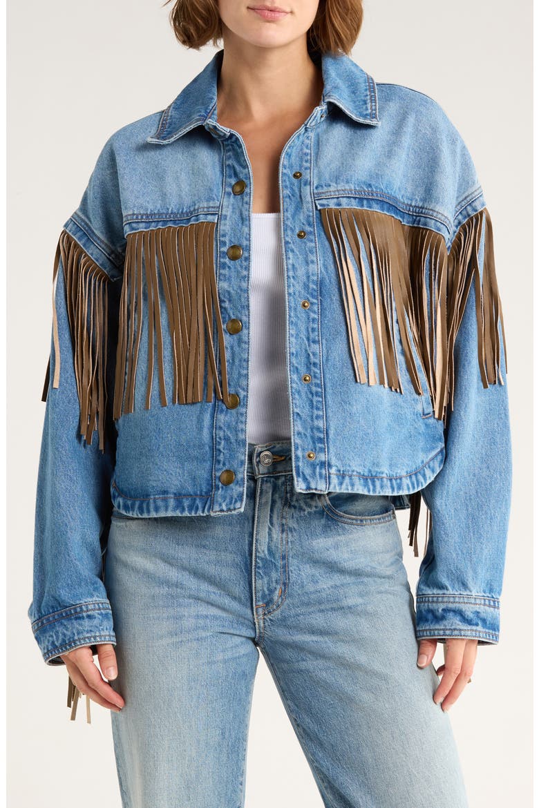 Western Fringe Denim Jacket, Main, color, NEW WESTERN