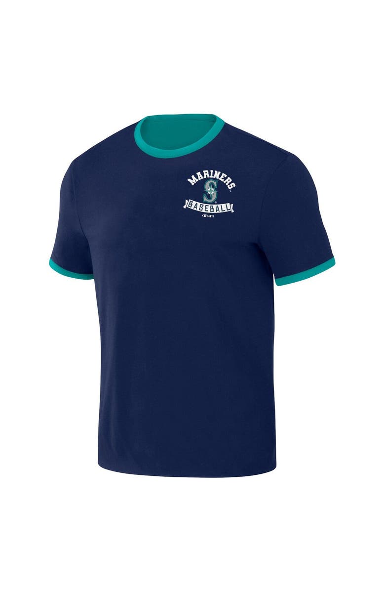 Darius Rucker Collection by Fanatics Men's Darius Rucker Collection by Fanatics Navy/Aqua Seattle Mariners Two-Way Ringer Reversible T-Shirt, Alternate, color, Navy