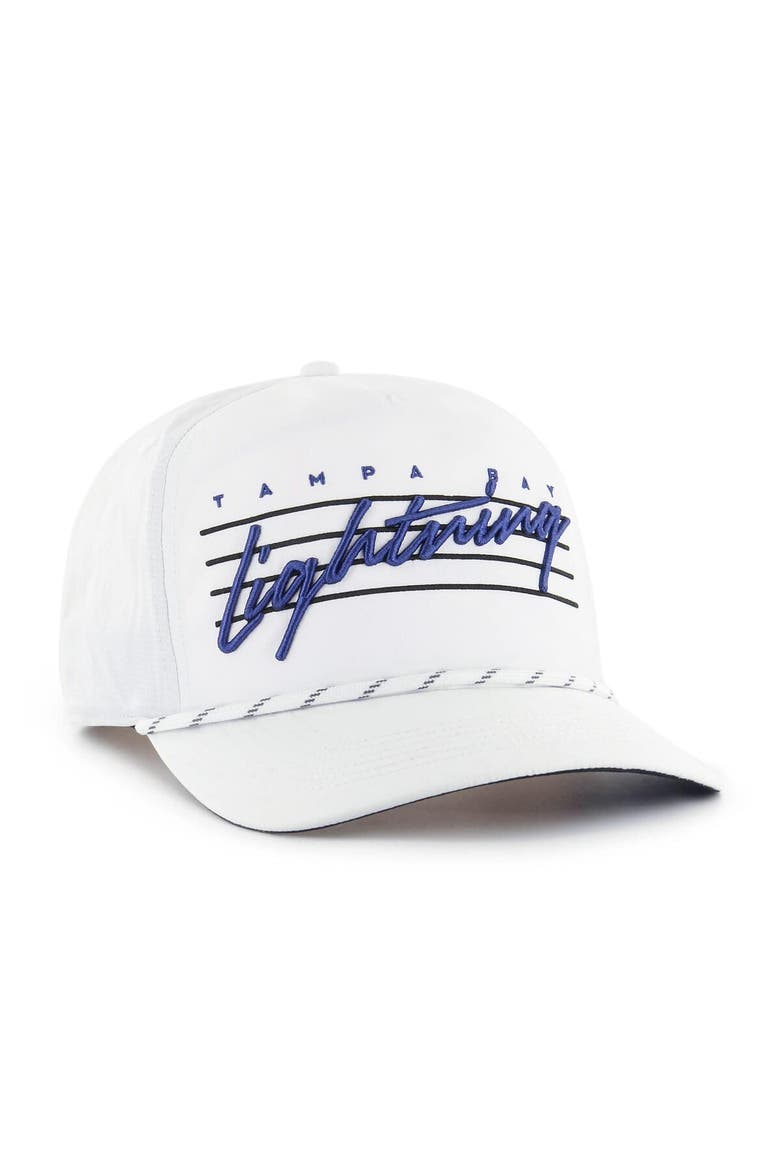Men's '47  White Tampa Bay Lightning Downburst Hitch Adjustable Hat, Alternate, color, White