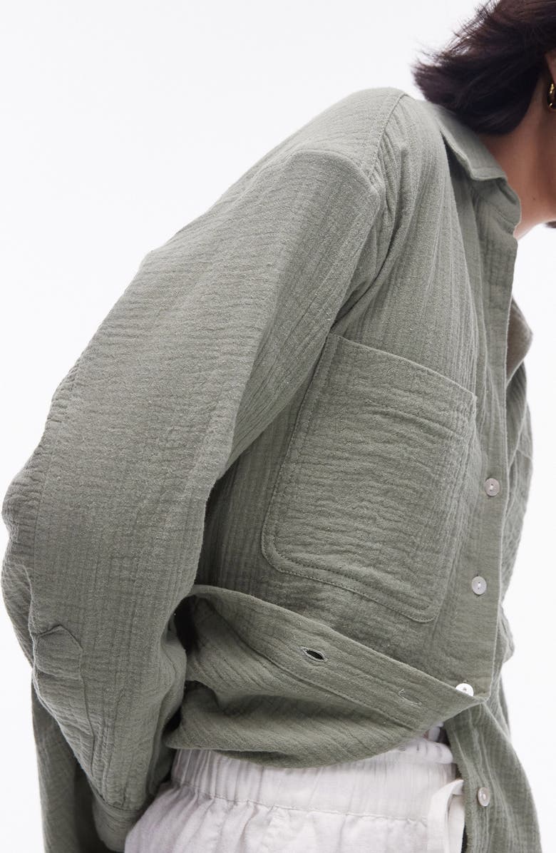 Topshop Casual Cotton Button-Up Shirt, Alternate, color, 