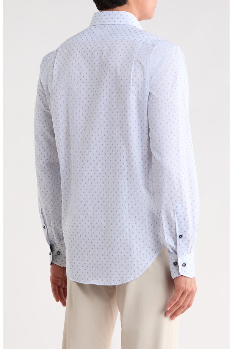 Paisley Print Trim Fit Cotton Dress Shirt, Alternate, color, WHITE/ LIGHT BLUE