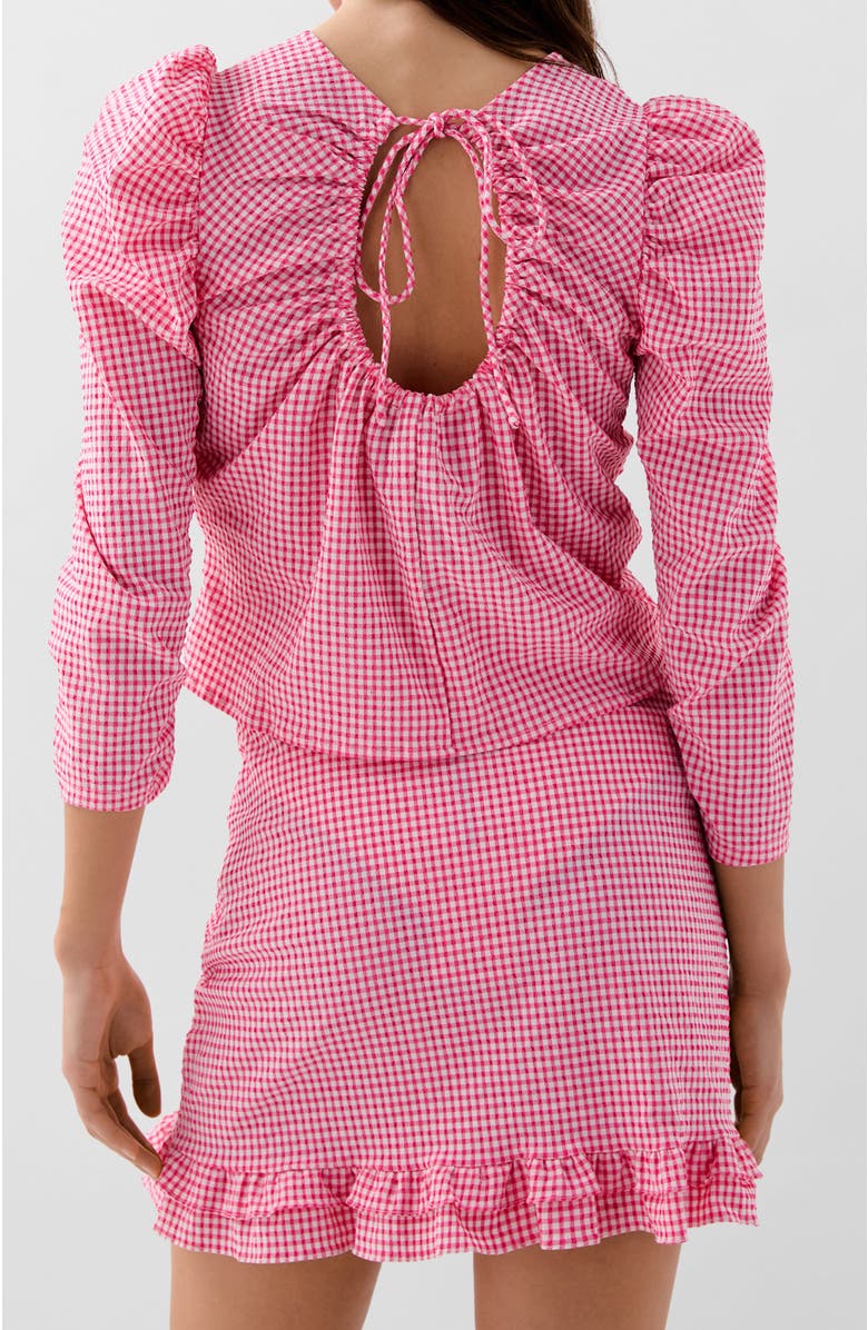 Scalpers Vichy Front Gather Shirt, Alternate, color, Pinkcheck
