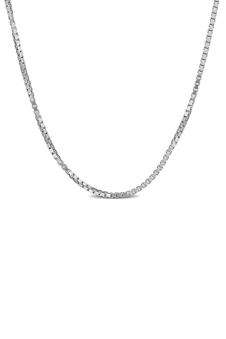 Box Link Chain Necklace, 0.80mm, Main, color, SILVER
