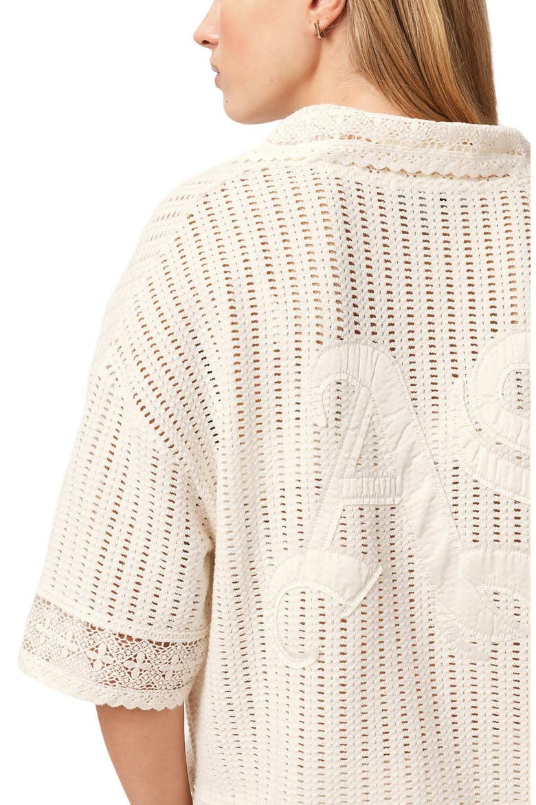 Elma Open Stitch Top, Alternate, color, MALLOW WHITE