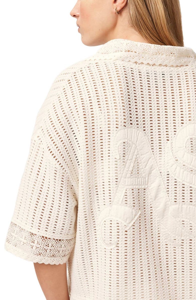AllSaints Elma Open Stitch Top, Alternate, color, Mallow White