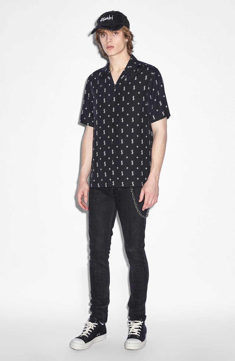 Ksubi All Star Resort Camp Shirt, Alternate, color, Black