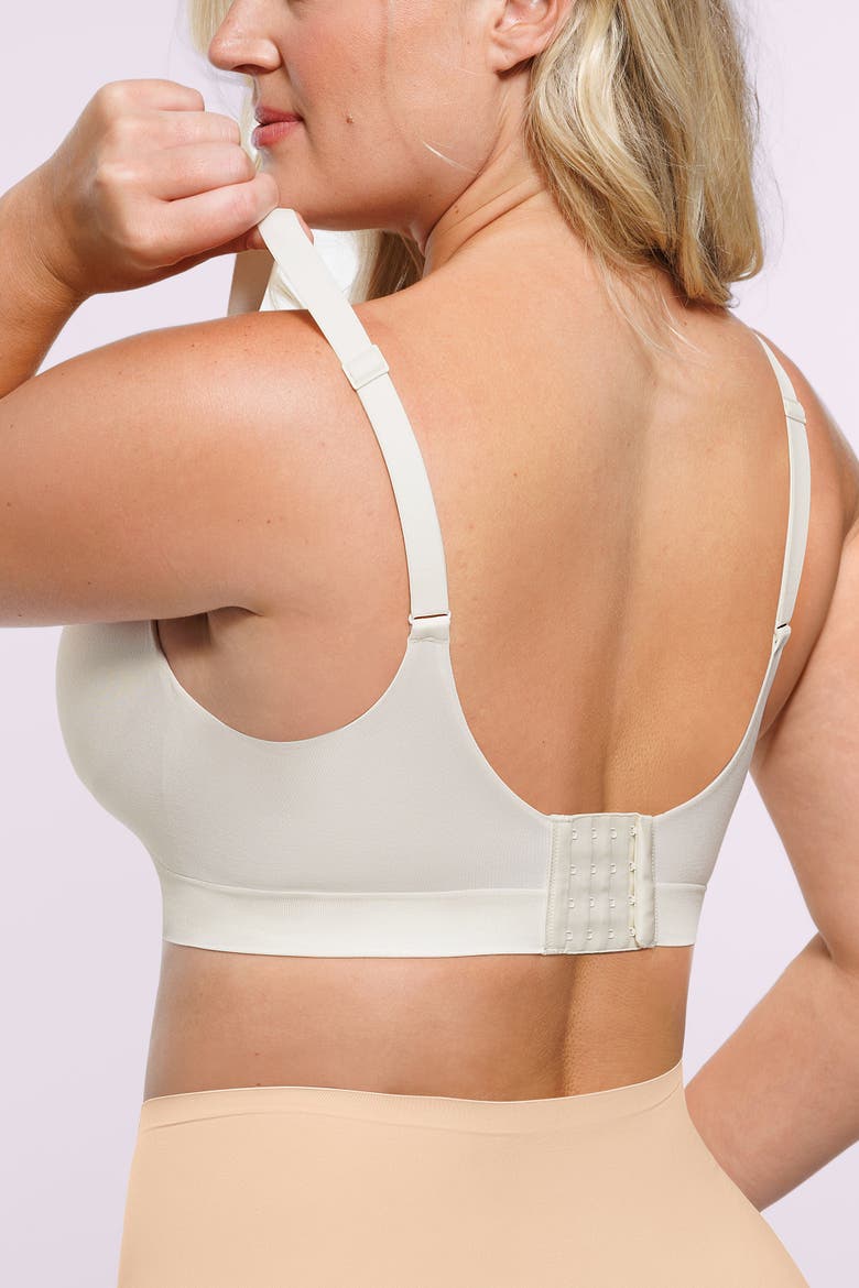 Wireless T-Shirt Back Smoothing Seamless Oyster Fabric Everyday Bra, Alternate, color, Oyster White