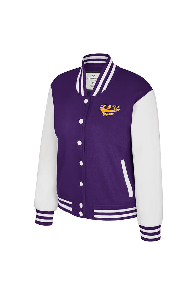 Women's Colosseum Purple LSU Tigers French Baguette Full Snap Fleece Jacket, Alternate, color, Purple