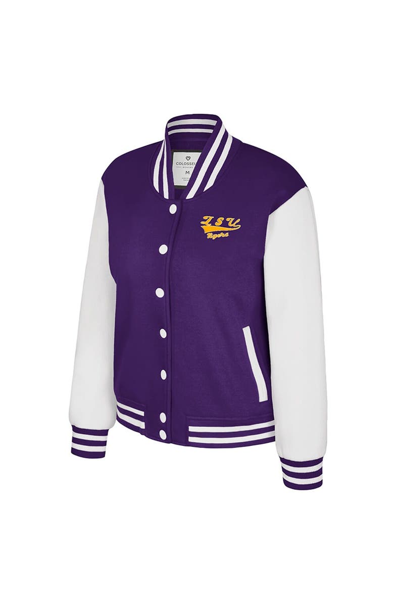 COLOSSEUM Women's Colosseum Purple LSU Tigers French Baguette Full Snap Fleece Jacket, Alternate, color, Purple