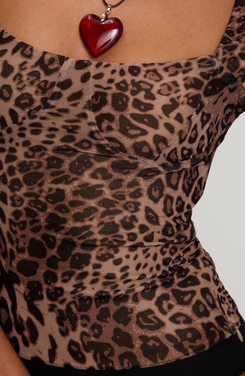 Princess Polly Nerys Leopard Mesh Top
