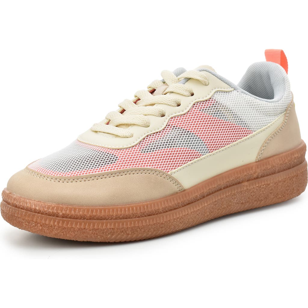 Nicole Miller Low Top Mesh Sneaker In Natural Multi