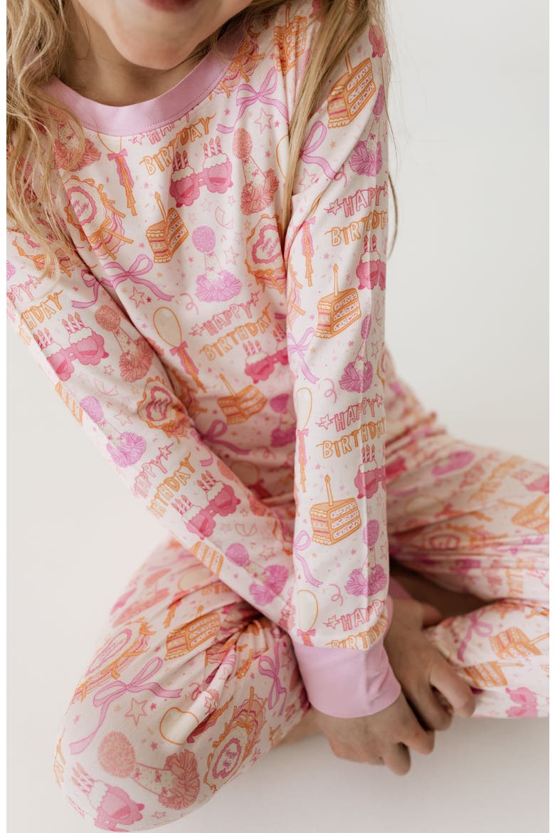 Birthday Two Piece Pajama Set, Alternate, color, Pink / Purple