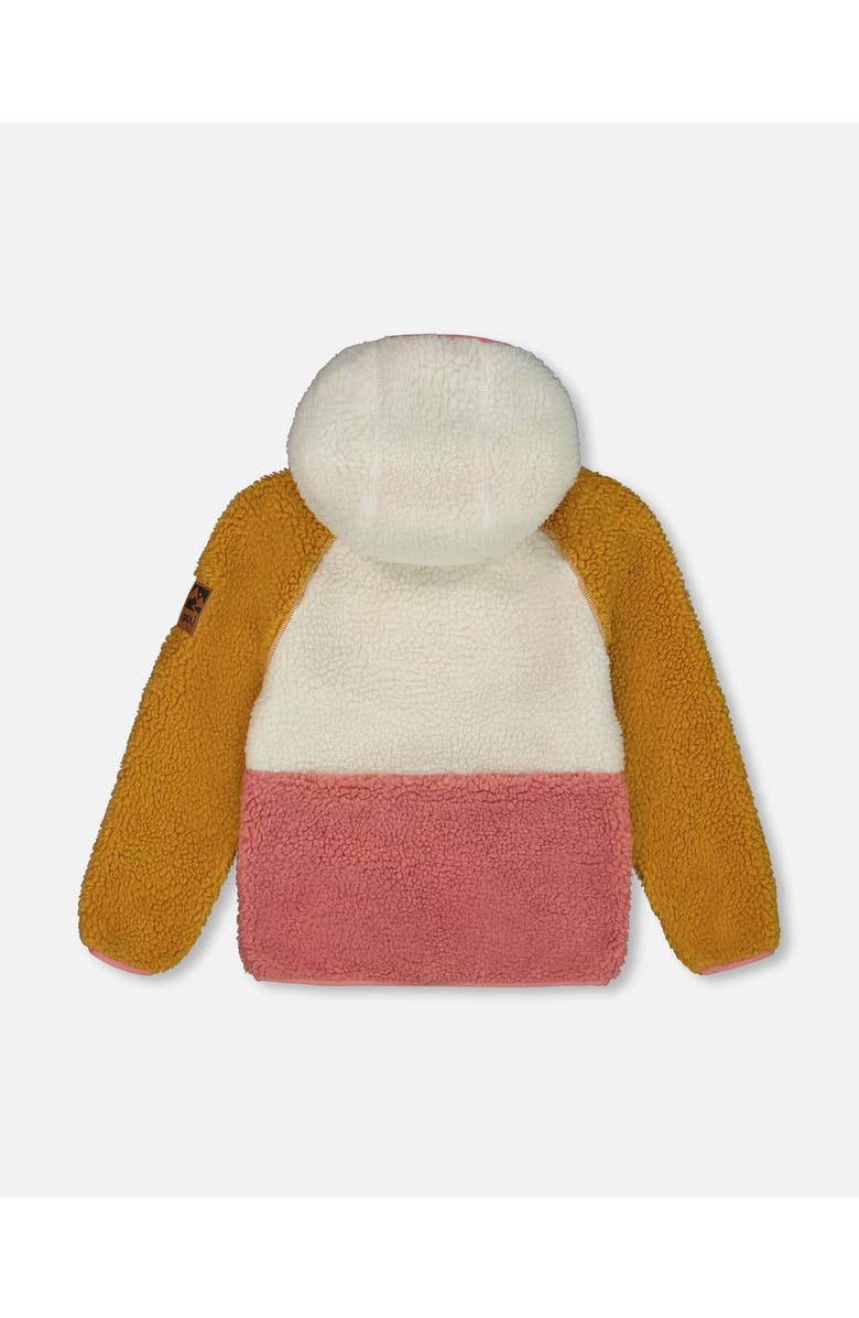 Deux par Deux Baby Girl's Mid-Season Colorblock Jacket Orange, Off-White, And Old Pink, Alternate, color,