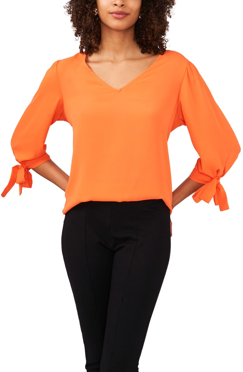 Chaus Tie Sleeve Blouse, Main, color, Orange