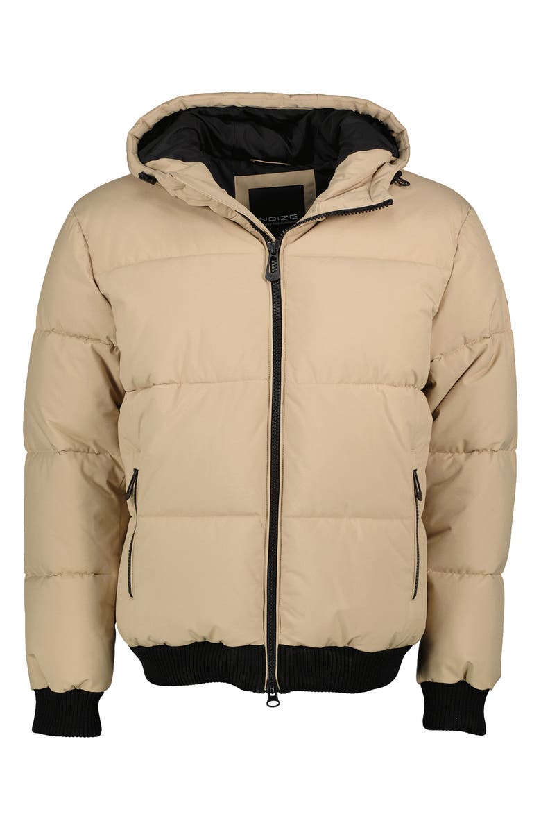 Noize Gunnar Hooded Puffer Bomber Jacket, Alternate, color, Sand