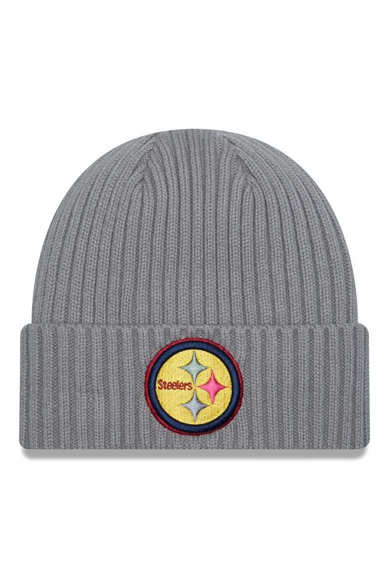 Men's New Era  Gray Pittsburgh Steelers Color Pack Multi Cuffed Knit Hat, Main, color, Gray