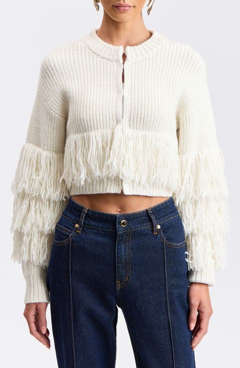 Fringe Cropped Cardigan