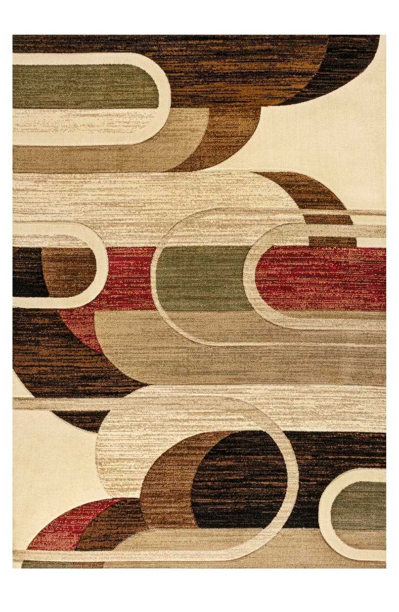 JONATHAN Y Tamara Retro Abstract Arches Area Rug, Alternate, color, Cream/Brown/Red