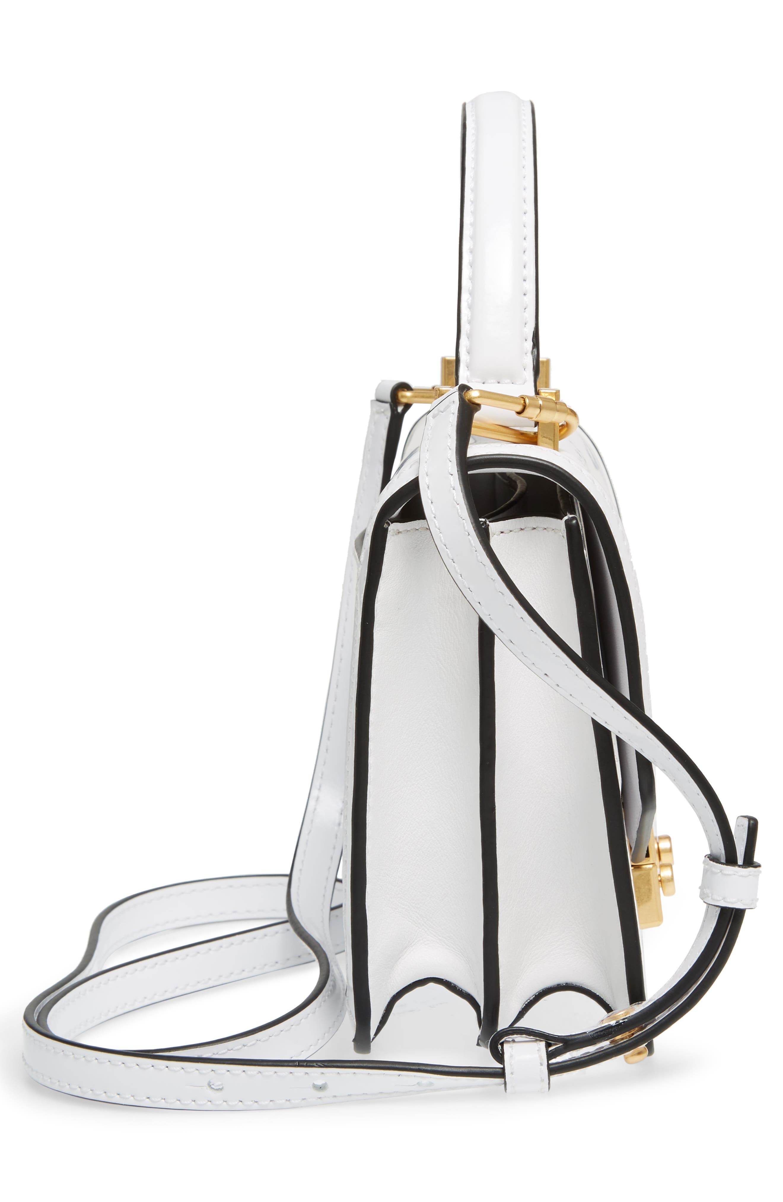Mini Juliette Leather Top Handle Satchel, Alternate, color, WHITE