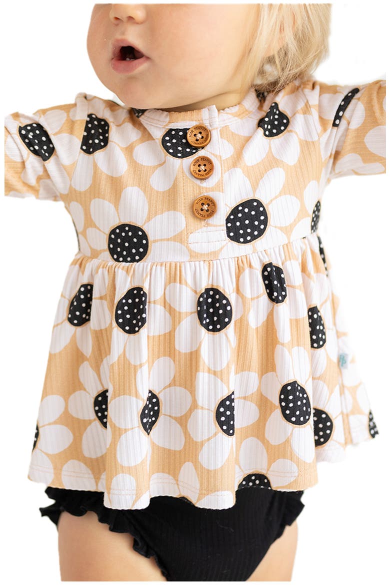 Kids' Reagan Long Sleeve Henley Peplum Top & Bloomers, Alternate, color, LIGHT BEIGE
