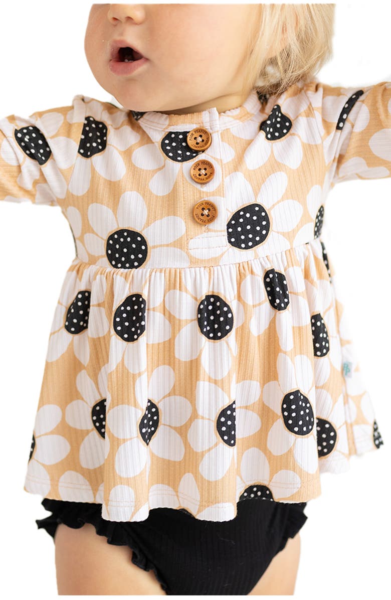 Posh Peanut Kids' Reagan Long Sleeve Henley Peplum Top & Bloomers, Alternate, color, 