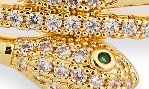 Eye Candy Los Angeles Set Of 2 Alessia Cubic Zirconia Snake Cuff Bracelets In Gold