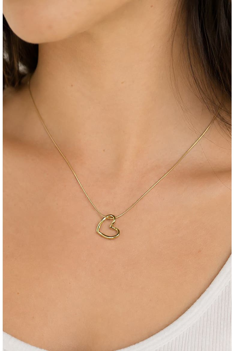 Open Heart Pendant Necklace, Alternate, color, GOLD