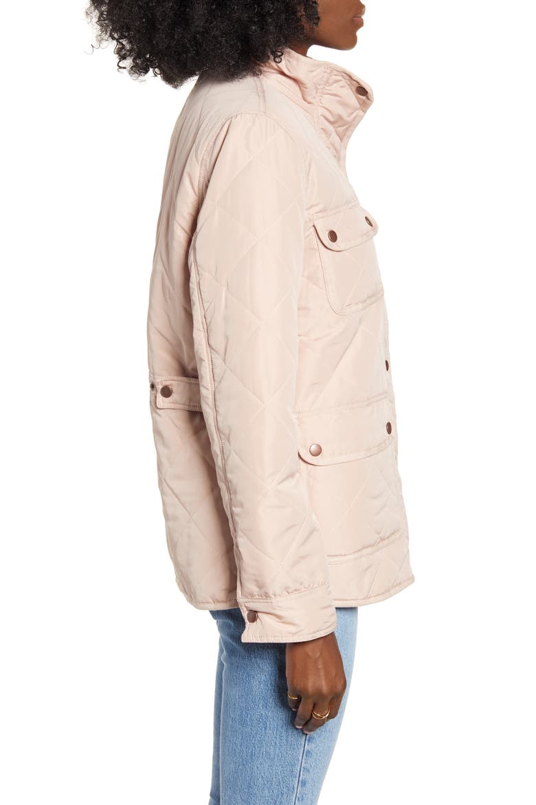 Fleece Lined Quilted Utility Jacket, Alternate, color, BLUSH