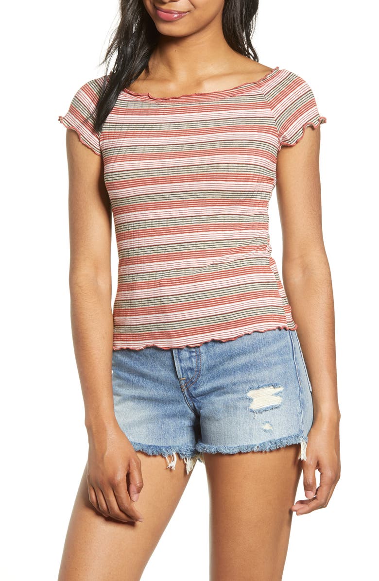 PST by Project Social T Lettuce Edge Rib Tee, Main, color,