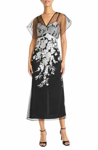 Maggy London Illusion Embroidered Gown
