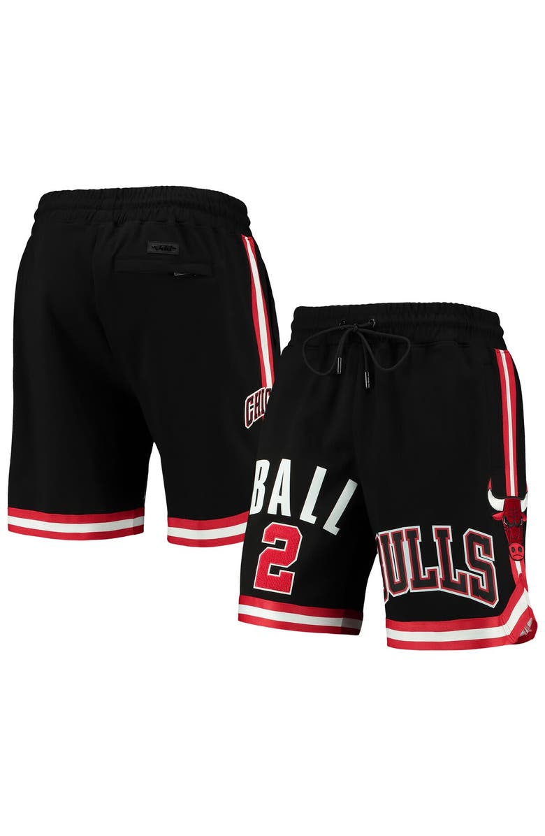 PRO STANDARD Men's Pro Standard Lonzo Ball Black Chicago Bulls Player Replica Shorts, Alternate, color, 