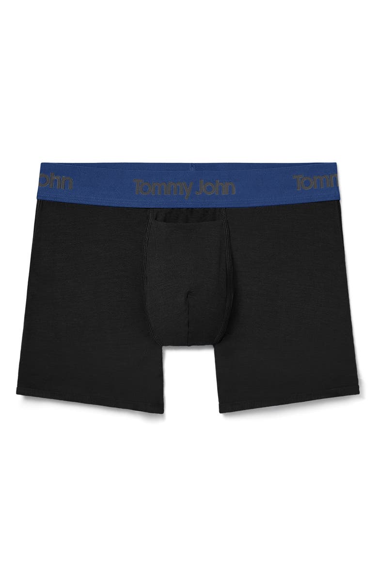 Tommy John Second Skin 4-Inch Boxer Briefs, Alternate, color, Black/Blue Quartz Wb