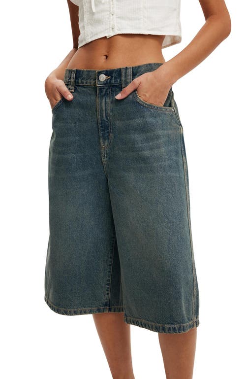 Cotton On 91 Baggy Denim Jort In Logans Blue
